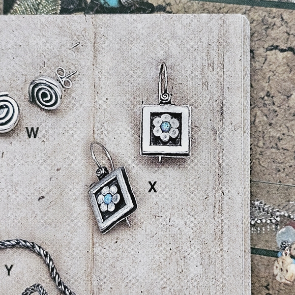 Silpada Sterling Silver Blue Opal Square Flower Earrings by Didae W0841